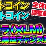 【重要サポート迫る】仮想通貨が全体的に調整局面。その中で期待のアルトコイン、ステラ（XLM）の値動きに注目！中期テクニカルが機能する可能性を解説します！