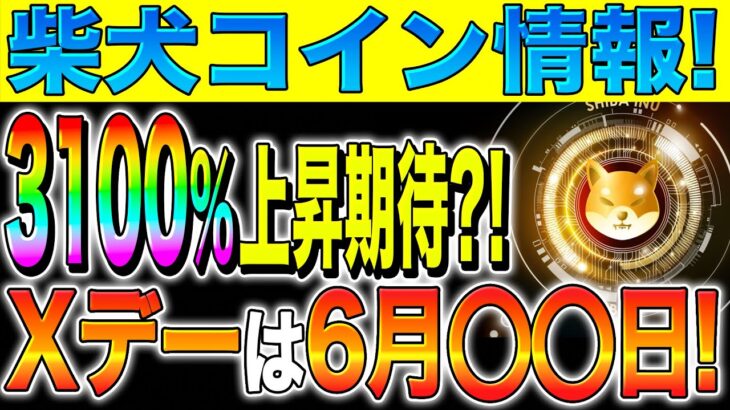 【柴犬コイン(SHIBA)】柴犬コイン高騰間近！？3100％上昇期待？！Xデーは6月◯◯日！【仮想通貨】【caw】【リップル】【今後】【億り人】【草コイン】