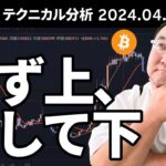 マトリックス法によるテクニカル分析（2024/4/5）ビットコイン、まず上、そして下