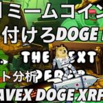 ビットコイン ミームコイン PEPE DOGE気を付けろ　チャート分析　DOGE AVEX XRP XLM