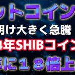 SHIBコイン2024年大きく上昇か？ビットコインに大きな動きが週明けに出る。上抜けで７４０００ドルへ。