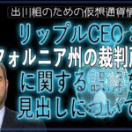 ［20240623］リップルCEO：カリフォルニア州の裁判所判決に関する誤解を招く見出しについて言及【仮想通貨・暗号資産】