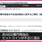 DMMビットコイン　482億円相当が不正に流出