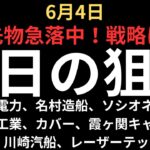 【夜間急落！】チャートで見る明日の狙い｜名村造船、カバー、北海道電力、ソシオネクスト、三菱重工業、霞ヶ関キャピタル、Kudan、川崎汽船、レーザーテック等