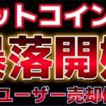 ビットコイン初期ユーザーが売却傾向にある！？引き続き急落を警戒する局面。絶好の買い場を解説。