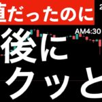 【高値更新】と思いきや最後の5分でカクッと↓S&P500