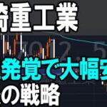 川崎重工業（7012）不正問題で大幅下落。株式テクニカルチャート分析