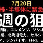 【日本株緊急事態】チャートで見る半導体と来週の狙い｜ディスコ、エレメンツ、三菱重工業、ソシオネクスト、北海道電力、セルシード、コーディア等