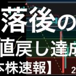 【日本株速報】24/8/15 暴落後の半値戻しは達成されたのか？