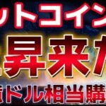 ビットコイン全面反発！！FOMCに向けて上昇は続くのか！？１０億ドル相当の追加購入も！！
