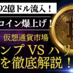 ビットコイン292億ドル流入！ドージコインが爆上げ！トランプ勝利でビットコインは急騰する？選挙と仮想通貨の深い関係を解説