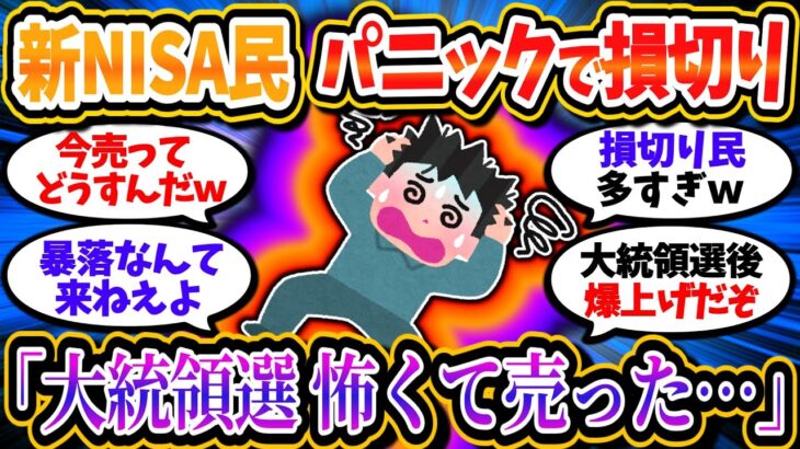 新NISA損切り民、大統領選後の暴落が怖くてパニック損切りをしていたことが発覚ｗｗｗ【2chお金/投資】