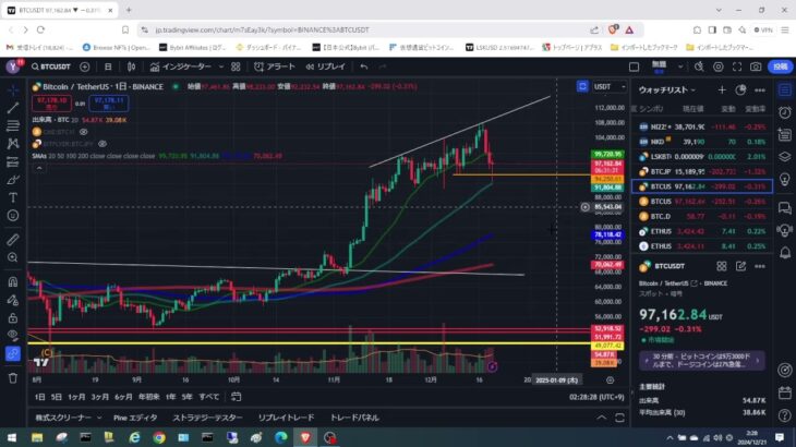 2024年12月21日ビットコイン相場分析