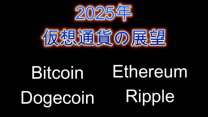 2025年、ビットコインやイーサリアムの展望。暗号資産（仮想通貨）【BTC、ETH、DOGE、XRP】