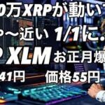 リップルXRP 341円　XLM55円　時間調整ビットコインと一緒　お正月爆上げかな
