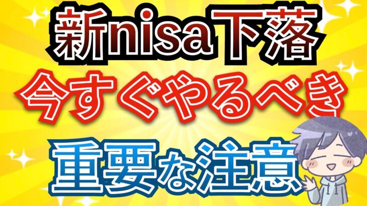 【新nisa下落】株価急落と今すぐやるべき注意点(オルカン/S&P500/NASDAQ100/FANG+)