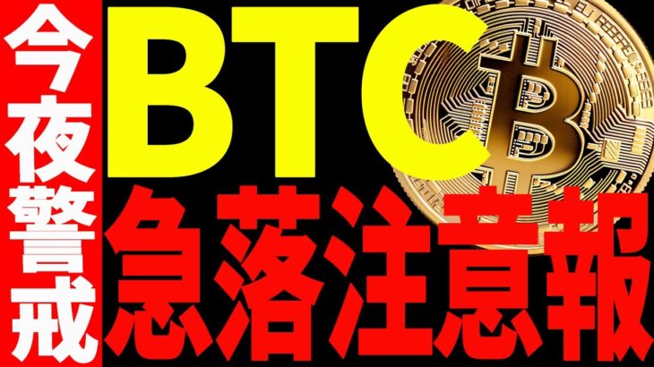 ⚠️今夜警戒⚠️ビットコインに急落注意報発令⁉︎大至急ご確認ください！【仮想通貨】