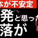 【日本株が不安定】大幅反発で安心してたら急に下がる！
