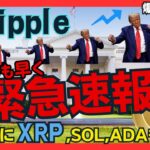 【緊急速報！】トランプ大統領、暗号資産準備金にXRP、SOL、ADAを含むよう指示で大躍進！初のホワイトハウス暗号サミット開催に期待大！【仮想通貨、リップル】