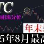 📈「長期」ビットコイン2025/8月が最高値になります。BTCUSD