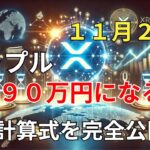 【リップル速報】　リップルが１１月２２日　９０万円になる計算式を完全公開！