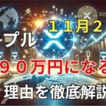 【リップル速報】　リップルが１１月２２日　９０万円になる理由　徹底解説