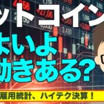 ビットコイン（BTC）！いよいよ値動きあるか？〜今週、FOMC、雇用統計、ハイテク決算でどうなるか！