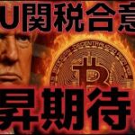 米EUが関税合意に！仮想通貨市場は上昇に繋がるか！？