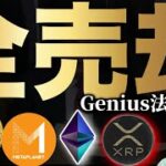 【暗号ウィーク終了】Genius法承認もビットコインは下落、8万BTCクジラは全売却へ。トレジャリー株メタプラネットとイーサリアム、リップルXRPの現在