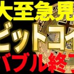 ⚠️大至急見て⚠️ビットコインが遂にバブル完全終了！？○○を割れました！【仮想通貨】