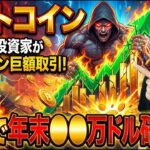 【速報】ビットコイン、謎の大口投資家が遂に力技で年末価格をあの価格帯まで釣り上げることを画策か？！2万BTCを動かしたクジラの戦略をプロが解説！