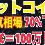ビットコイン“弱気相場突入”で最大70％暴落か！？その後まさかの100万ドルへ爆上げシナリオ！！