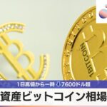 暗号資産ビットコイン相場急落　1日高値から一時 ↓7600ドル超【モーサテ】
