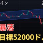 📉ビットコイン大暴落❗️下落目標52000ドル❗️まだ下げ止まっていない