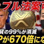 【緊急速報】リップル法案可決でXRPが670倍になる日。仮想通貨の99%が消えます。【仮想通貨 最新情報 ビットコイン】
