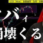 米株ヤバイ！→BTCも？　ドル円は…ココ見たい！　【BTC・ドル円・ユーロドル・ポンド円・GOLD・米国株環境認識＆相場分析】