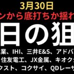 【暴落も底打ちなるか】チャートで見る明日の注目銘柄｜三菱重工、IHI、三井E&S、フジクラ、住友電工、アドバンテスト、JX金属、キオクシア、ソシオネクスト、コクサイ、QDレーザ、QPS、セイワホール