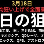 【日本株狂い上げの全面高】チャートで見る明日の注目銘柄｜三菱重工業、IHI、三井E&S、商船三井、JX金属、キオクシア、QDレーザ、オンコリスバイオ、パワーエックス、QPS、アクセルスペース