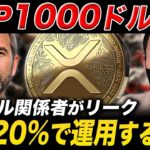 【XRP速報】リップル関係者が1000ドルを断言。長期保有しながら年利20%で運用する裏ワザ【仮想通貨 最新情報 投資】