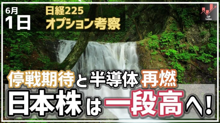 停戦期待と半導体再燃！ 日本株は一段高へ！【6/1 日経225オプション】