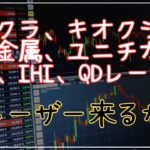 フジクラ、キオクシア、JX金属、ユニチカ、SBG、IHI、QDレーザーのテクニカル分析最新アップデート