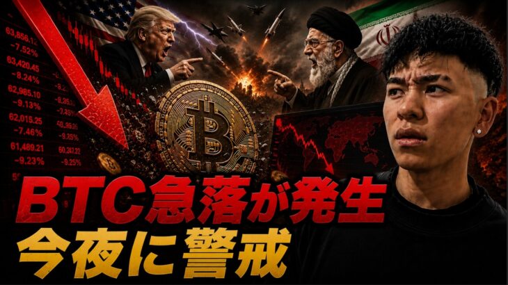 ビットコインに急落が発生と今夜の経済指標に警戒！？イランがアメリカの攻撃に報復を開始！？