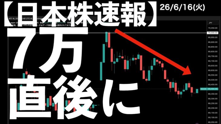 【日本株速報】26/6/16 7万円にタッチした直後に！　#日本株  #半導体　#topix　#fomc