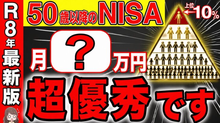 【勘違い多すぎ】50代60代のNISA！最適な積立額は月〇〇万円です！れで9割の人が老後安心です！【資産運用/投資/iDeCo】