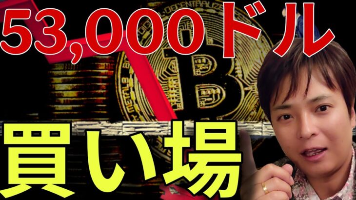 ビットコイン53,000ドルへ暴落？仮想通貨本当の買い場は『ココ』になりそうです….