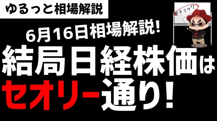 【6月16日ゆるっと相場解説】結局日経平均株価はセオリー通りの動きか？どこまで上がるのか？ズボラ株投資
