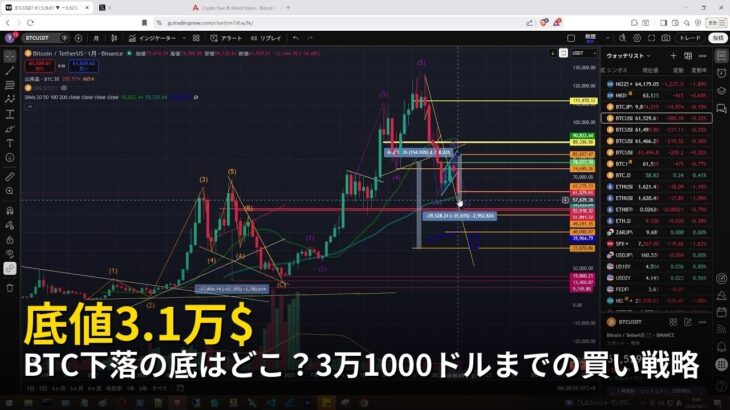 BTC下落の底はどこ？3万1000ドルまでの買い戦略【2026年6月11日ビットコイン相場分析】