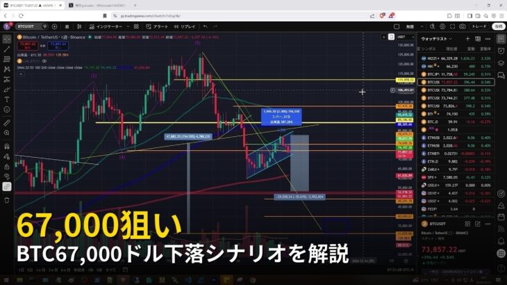 BTC67,000ドル下落シナリオを解説【2026年5月31日ビットコイン相場分析】