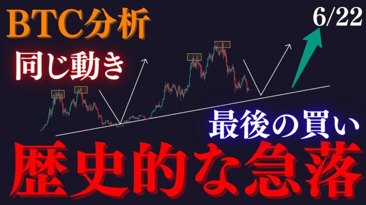 ⚠️BTC”歴史的急落”に注意。今年は下落相場です。一年レンジ予想の５万台突入で必ず買い増しです:トレーダーRedのBTCUSD分析