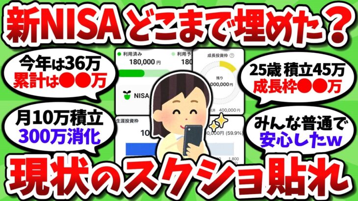 【画像多数】新NISA導入から2年半だが、枠どこまで埋めてる？普通の人のリアルが知りたい【2chお金スレ】